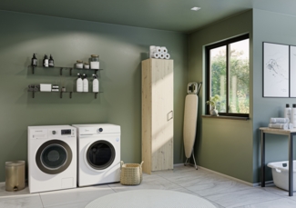 rauch Allrounder, Garderobenschrank, Mehrzweckschrank, 1-türig, mit 4 Einlegeböden, Farbe Eiche Artisan, BxHxT 47x210x41cm