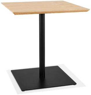 Kadima Design Gastronomietisch aus Holz & schwarzem Metall, 70 cm, Quadrat, Beige