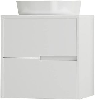 Baikal Gavin 280034831 Badezimmerschrank, 2 Schubladen, zum Aufhängen an der Wand, inklusive Keramikwaschbecken auf Arbeitsplatte, Verschiedene Ausführungen und Größen, montiert, ohne Spiegel, 60 cm,