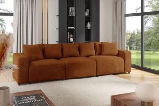 Sofa Designersofa Bigsofa MEGAN 3-Sitzer in Stoff Poso Rostbraun