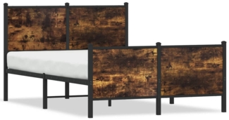 vidaXL Metallbett ohne Matratze Räuchereiche 120x190 cm 4007682