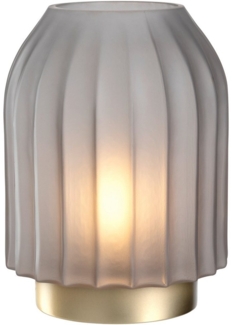 LEONARDO LED Dekolicht Silenzio, aus grauem Glas mit goldenem Sockel