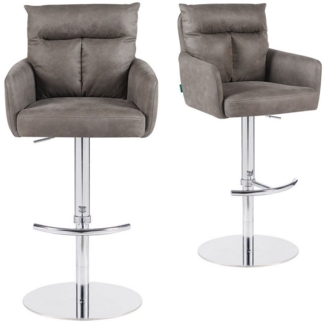 DUBI Möbel Barhocker Leo 2er-Set, Chrom, 360° drehbar, höhenverstellbar im 2er-Set