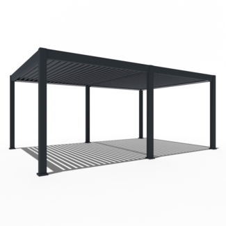 Weide E-Deluxe Plus | elektrische Pergola mit LED | Voll Aluminium | 4 x 6 M | motorisiertes Lamellendach anthrazit