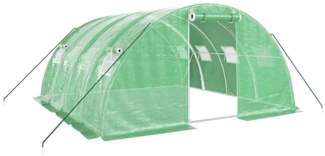 vidaXL Gewächshaus mit Stahlrahmen Grün 16 m² 4x4x2 m 3188061
