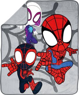 Kinderdecke Marvel Spidey 130 x 150 cm, MARVEL, mit Miles Morales & Ghost ESider Gwen