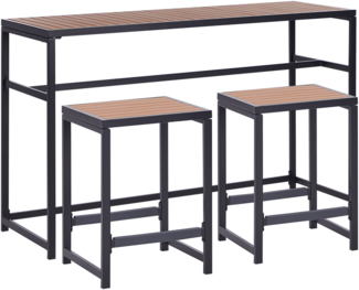 Tisch mit Stühlen AVETRANA Metall 150x50x90 cm Schwarz
