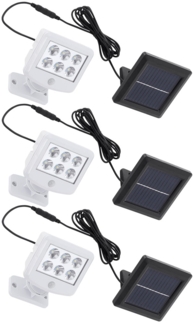 3er Set LED Solarleuchte, weiß, beweglicher Spot, Bewegungsmelder