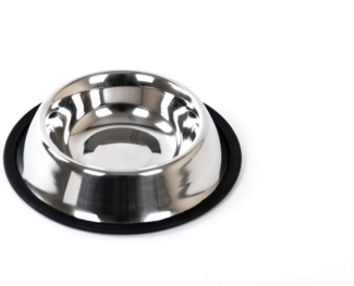 Buri Futternapf für Hund Katze, Edelstahl silber, Durchmesser 17 cm