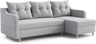 AX LIVING Ecksofa Balerno 224 cm – Elegantes Design in Hellgrau