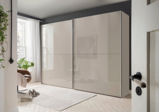 WIEMANN Schwebetürenschrank Orion, Kleiderschrank, Schrank, Wäscheschrank, mit Schiebetüren hochwertige Glasfront, variable Inneneinteilung, stilvolle Optik