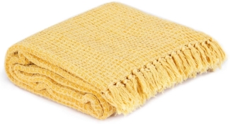 vidaXL Überwurf, Baumwolle senfgelb, 220x250 cm