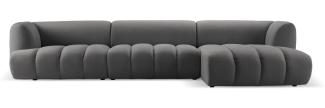 Micadoni Modulares Ecksofa Harry 5-Sitzer Rechts Samtstoff Zement