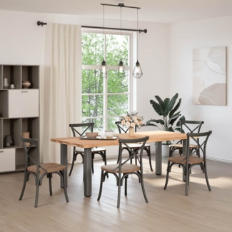 vidaXL Esstisch Hellbraun 220x100x74 cm Massivholz Eiche Rechteckig 3304718