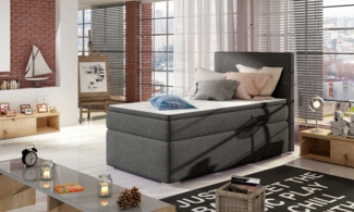 Rocco 90x200, Boxspring Bett, Grau
