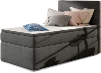 Eltap Rocco Bett (Sawana 05) 90x200 Seite links Holzrahmen, Grau, 205 x 126 x 90 cm