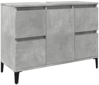 vidaXL Waschbeckenunterschrank Betongrau 80x33x60 cm Holzwerkstoff 857128