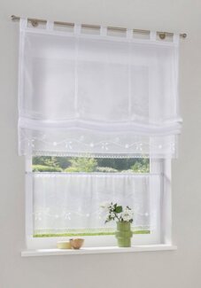 my home Raffrollo Idaho, mit Schlaufen, Transparent, Voile, Polyester
