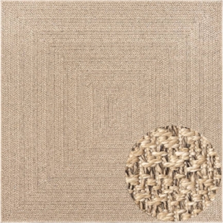 vidaXL Teppich ZIZUR 200x200 cm Jute-Optik Indoor und Outdoor 4006155