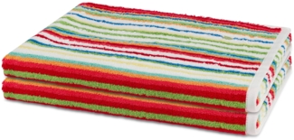 Ross Vita 2 tlg. Frottier-Set - 2 X Saunatuch (80 X 200cm) - 520 - Rot / weiß