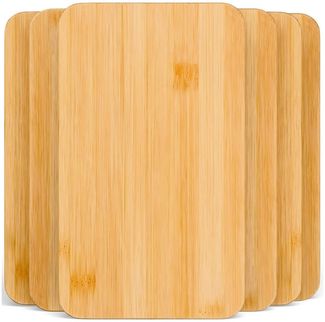 Blumtal Schneidebrett Frühstücksbrettchen 6er Set aus Bambus - 22x14x0,8 cm, Frühstücksbretter Holz, antibakterielles Holzbrettchen