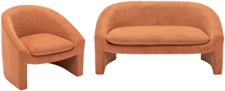 Vente-unique - Sofa 2-Sitzer & Sessel - Stoff - Terracotta - OSSANA
