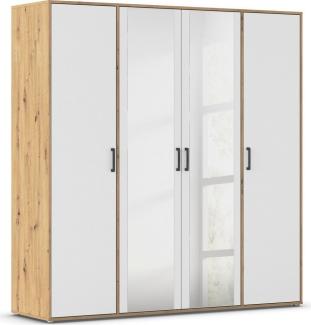 rauch Drehtürenschrank Voyager (in 3 verschiedenen Ausstattungen BASIC/CLASSIC/PREMIUM) mit modernen Griffen in Graumetallic und Spiegel