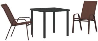 vidaXL Garten Essgruppe 3 pcs Braun und Schwarz 3379128