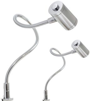 kalb Bettleuchte 3W LED Leseleuchte Nachttischlampe Bettlampe Leselampe verchromt, warmweiß