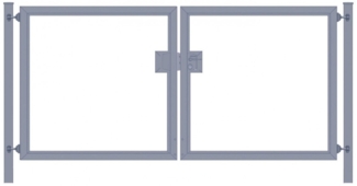 Gartentor / Doppelfügeltor elektrisch Premium (2-flügelig) symmetrisch für senkrechte Holzfüllung anthrazit Breite 350 cm x Höhe 100 cm