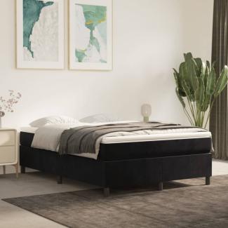 vidaXL Boxspringbett mit Matratze Schwarz 140x200 cm Samt 3144683