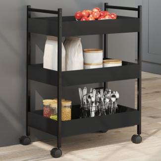 vidaXL Küchenwagen Schwarz 50x30x70 cm Holzwerkstoff 842356