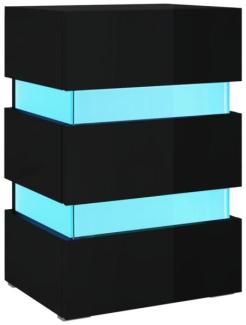 vidaXL LED-Nachttisch Hochglanz-Schwarz 45x35x67 cm Holzwerkstoff 326847