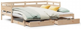 vidaXL Tagesbett Ausziehbar mit Schubladen ohne Matratze 80x200 cm 3302233
