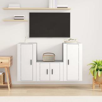 vidaXL 3-tlg. TV-Schrank-Set Weiß Holzwerkstoff 3188518