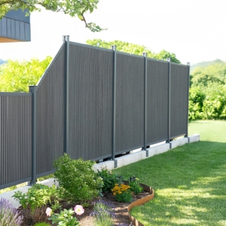 HOME DELUXE WPC Sichtschutzzaun CALLADO PREMIUM 3 x Element + 4 x Pfosten - Höhe: 185 cm