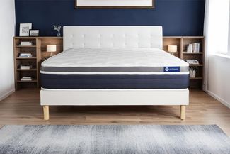 Actiflex confort Matratze 180x190 cm + Bettgestell mit Lattenrost, Härtegrad 3, Taschenfederkern und Memory-Schaum, Höhe : 26
