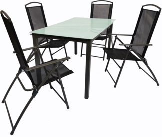 VCM Gartenmöbel-Set 140M 918154 Schwarz H. 105 x B. 140 x T. 80 cm