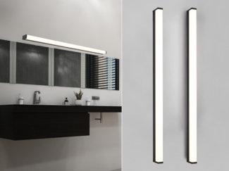 LED Badezimmer Wandleuchten 2er Set in Schwarz - Spiegelleuchten, Breite 120cm