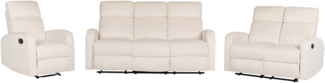 Sofa Set Samtstoff creme 6-Sitzer manuell verstellbar VERDAL