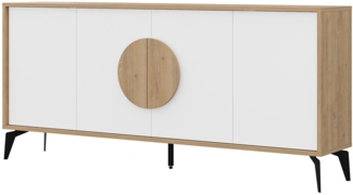 Calicosy Sideboard 4 Türen mit Metallfüßen B180 cm - VAE - Helles Holz