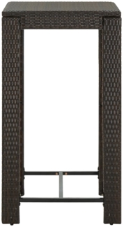 vidaXL Garten-Bartisch Braun 60,5x60,5x110,5 cm Poly Rattan 45870
