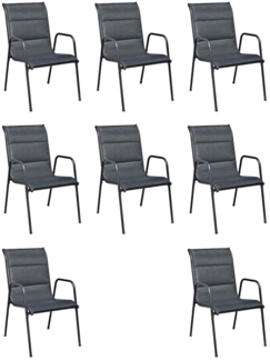 vidaXL 9-tlg. Garten-Essgruppe Stahl Schwarz 43311