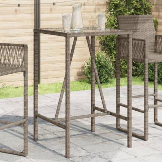 vidaXL Garten-Bartisch Grau 70x70x110 cm Poly Rattan 368695