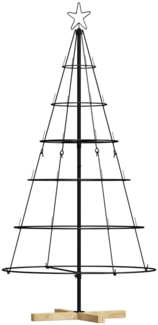 vidaXL Weihnachtsdeko mit Ständer Schwarz 150 cm Stahl 42019160
