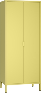 skølm 'Ituri' Kleiderschrank, Metall, 170x45x80 cm, gelb, Garderobe mit 4 Fächern und 2 Kleiderstangen