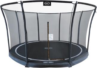 AXI Denver Trampolin rund mit Netz Ø 366 cm in Schwarz Inground Trampolin / Bodentrampolin für Kinder mit Umrandung | Schwarz | Metall | 405.00 cm