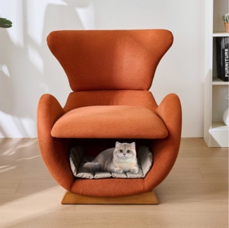 BlingBin Loungesessel haustierfreundlicher Loungesessel (1-St, mit integrierter Tierhöhle für Katzen und kleine Hunde), kratzfestem Stoff und stabilem Holzrahmen