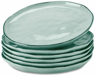 Mirabeau Geschirr-Set Teller 6er Set Biarré türkis, Steinzeug