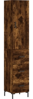 vidaXL Highboard Räuchereiche 34,5x34x180 cm Holzwerkstoff 3198854